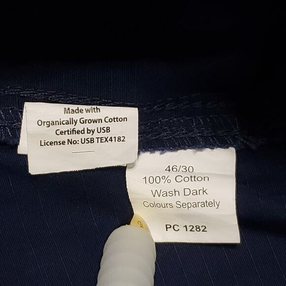 NWT Peter Christian Navy Blue Drawstring Waist Ripstop Pant Organic Cotton 46x30 - Picture 9 of 14